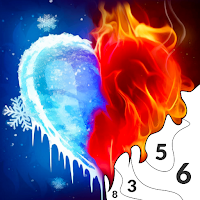 Flame & Ice Paint by Number MOD APK v1.11 (Unlimited Money)